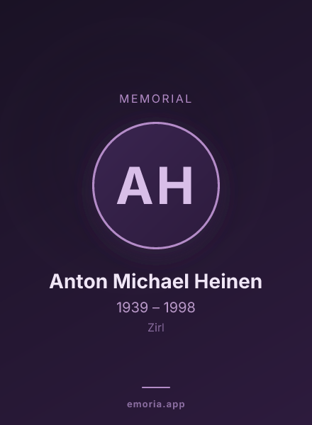 Memorial portrait of Anton Michael Heinen
