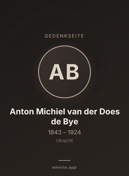 Gedenkportrait von Anton Michiel van der Does de Bye
