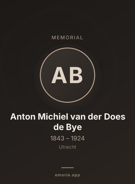 Memorial portrait of Anton Michiel van der Does de Bye