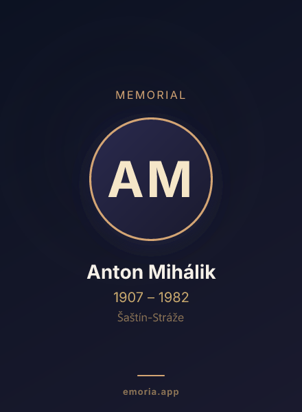 Memorial portrait of Anton Mihálik