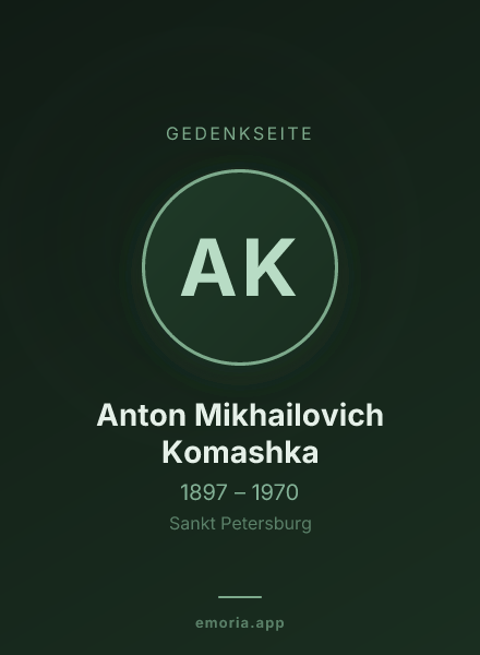 Gedenkportrait von Anton Mikhailovich Komashka