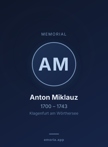 Memorial portrait of Anton Miklauz