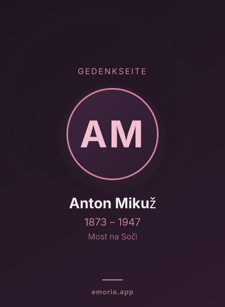 Gedenkportrait von Anton Mikuž