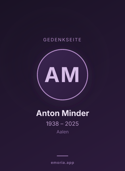Gedenkportrait von Anton Minder