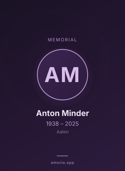 Memorial portrait of Anton Minder