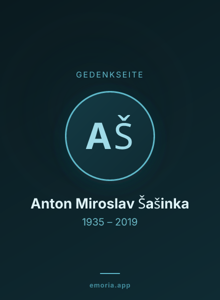 Gedenkportrait von Anton Miroslav  Šašinka