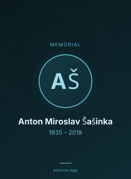 Memorial portrait of Anton Miroslav  Šašinka