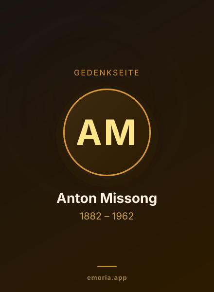Gedenkportrait von Anton Missong