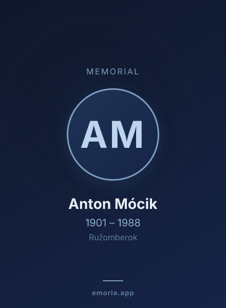 Memorial portrait of Anton Mócik