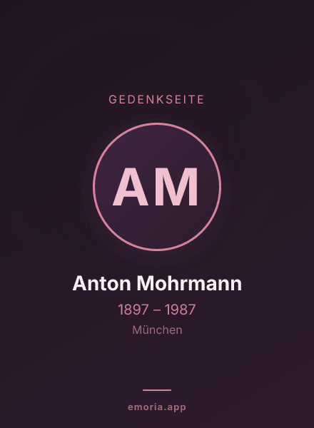 Gedenkportrait von Anton Mohrmann