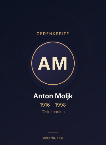Gedenkportrait von Anton Moljk