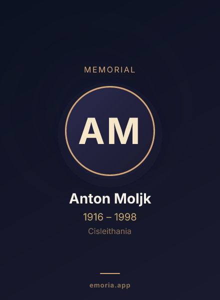 Memorial portrait of Anton Moljk