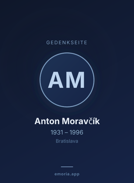 Gedenkportrait von Anton Moravčík