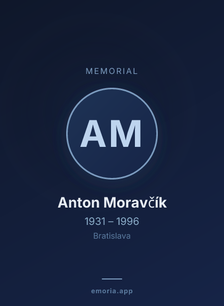 Memorial portrait of Anton Moravčík