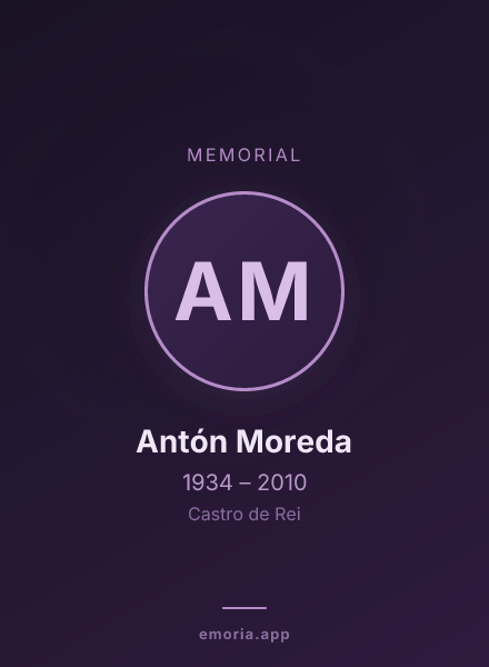 Memorial portrait of Antón Moreda
