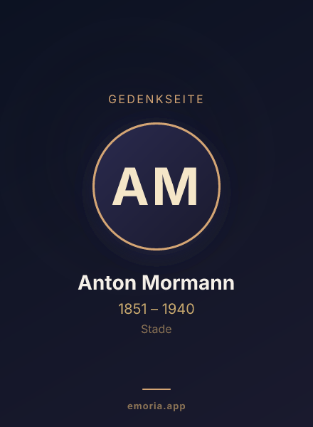 Gedenkportrait von Anton Mormann