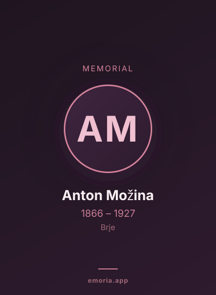 Memorial portrait of Anton Možina