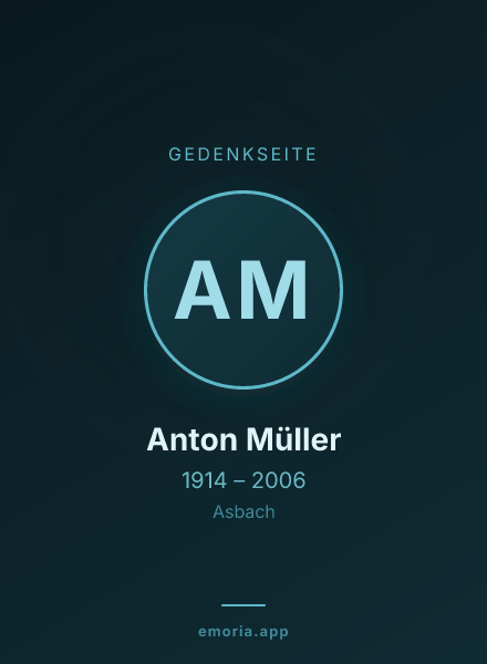 Gedenkportrait von Anton Müller