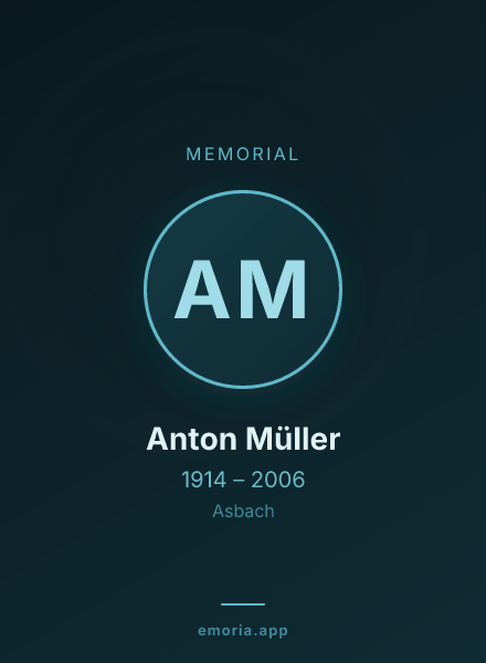 Memorial portrait of Anton Müller