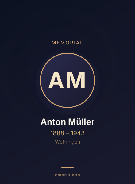 Memorial portrait of Anton Müller