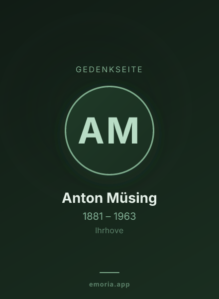 Gedenkportrait von Anton Müsing