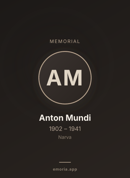 Memorial portrait of Anton Mundi