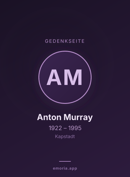 Gedenkportrait von Anton Murray