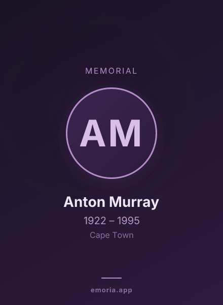 Memorial portrait of Anton Murray