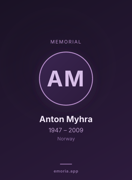 Memorial portrait of Anton Myhra