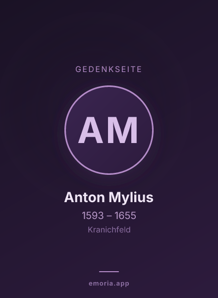 Gedenkportrait von Anton Mylius