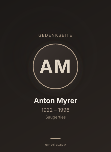 Gedenkportrait von Anton Myrer
