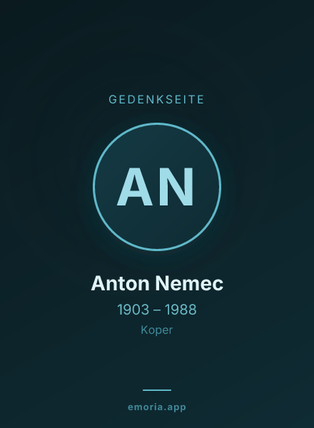 Gedenkportrait von Anton Nemec