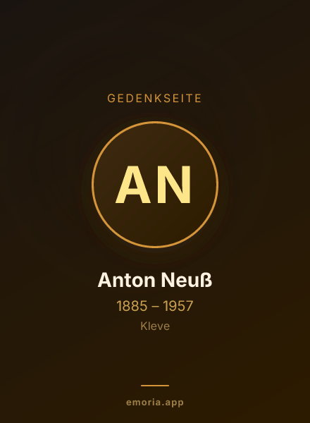 Gedenkportrait von Anton Neuß