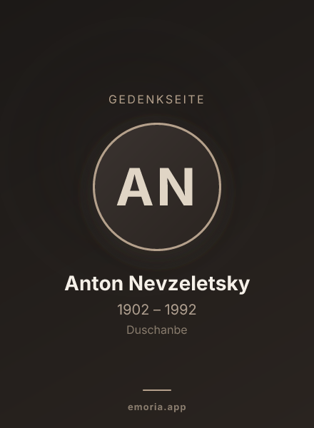 Gedenkportrait von Anton Nevzeletsky