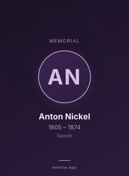 Memorial portrait of Anton Nickel