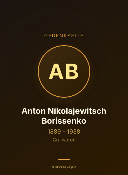 Gedenkportrait von Anton Nikolajewitsch Borissenko
