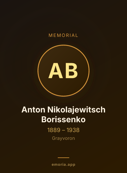 Memorial portrait of Anton Nikolajewitsch Borissenko