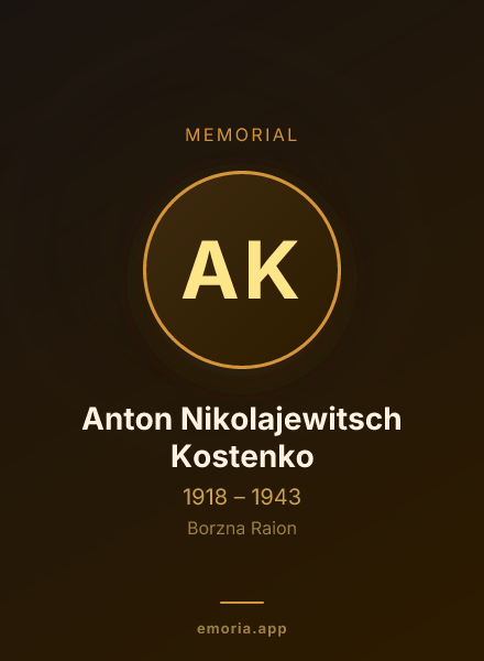 Memorial portrait of Anton Nikolajewitsch Kostenko