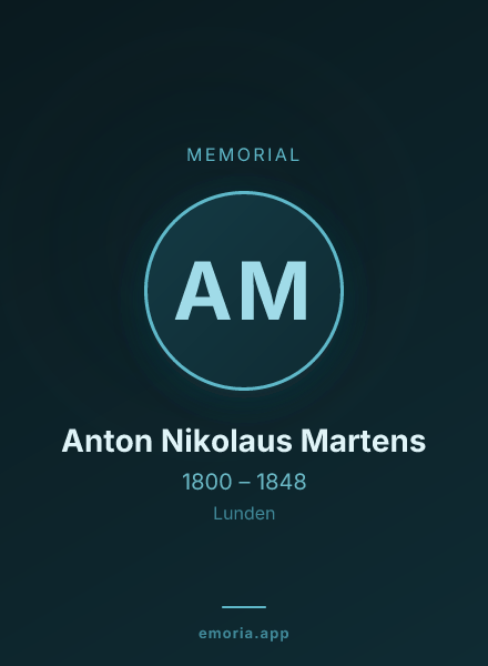 Memorial portrait of Anton Nikolaus Martens