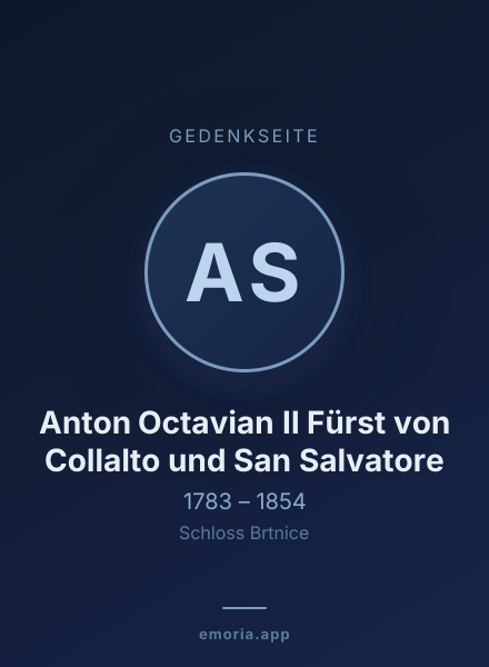 Gedenkportrait von Anton Octavian II Fürst von Collalto und San Salvatore