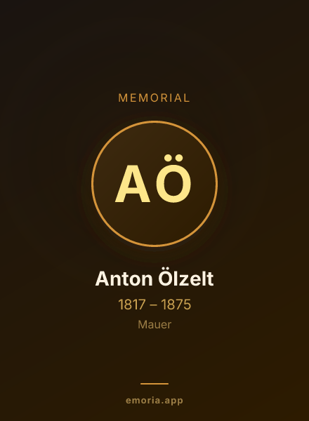 Memorial portrait of Anton Ölzelt