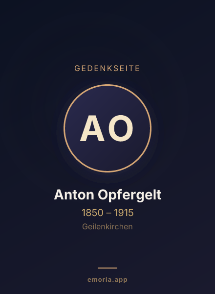 Gedenkportrait von Anton Opfergelt