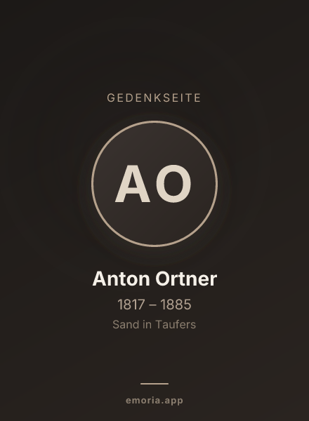 Gedenkportrait von Anton Ortner