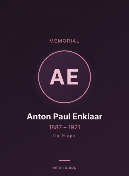 Memorial portrait of Anton Paul Enklaar