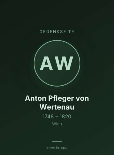 Gedenkportrait von Anton Pfleger von Wertenau
