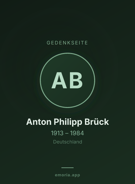 Gedenkportrait von Anton Philipp Brück
