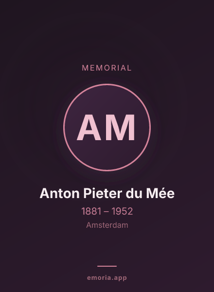 Memorial portrait of Anton Pieter du Mée