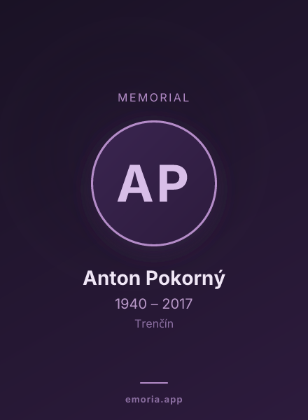 Memorial portrait of Anton Pokorný