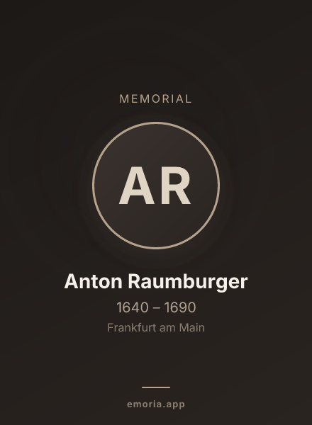 Memorial portrait of Anton Raumburger