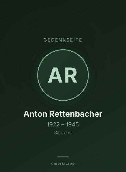 Gedenkportrait von Anton Rettenbacher